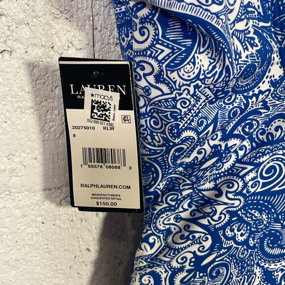 Ralph Lauren ARTISANAL WOODBLOCK Ruffled Tummy-Control Swimsuit US 8 - Picture 9 of 12